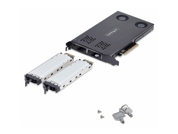 StarTech.com 2M2-REMOVABLE-PCIE, emolevy, musta, M.2, M.2, 2 tuuletinta, 128 Gbit/s.