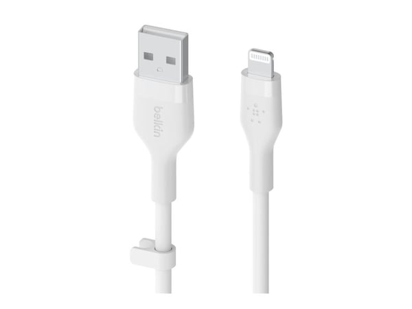 Belkin Cbl Scicone USB-A LTG 2M blc, 2 m, USB A, USB C/Lightning, Uros, Uros, Valkoinen