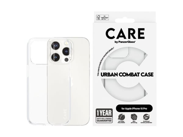 CARE by PanzerGlass Urban Combat - Bakdeksel for mobiltelefon - termoplastisk polyuretan (TPU), polykarbonat (PC), oleofobisk belegg - klar