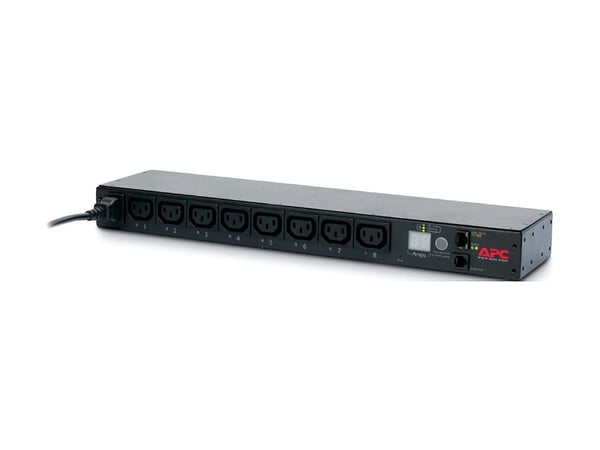 APC Switched Rack PDU AP7920B - Strømfordelingslist - AC 200/208/230 V - 2300 VA - Ethernet - inngang: IEC 60320 C14 - utgangskontakter: 8 (power I...