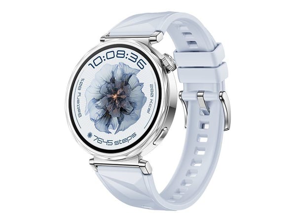 Huawei Watch GT 5 - 41 mm - rustfritt stål - smartklokke med stropp - fluorelastomer - blå - håndleddstørrelse: 120-190 mm - display 1.32" - NFC, B...