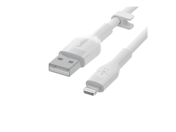 Belkin Cbl Scicone USB-A LTG 2M blc, 2 m, USB A, USB C/Lightning, Uros, Uros, Valkoinen