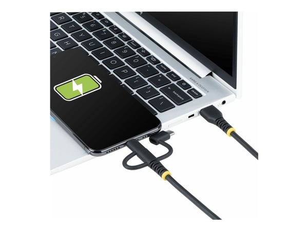 StarTech.com 3.3ft USB Multi Charging Cable, Lightning/Micro-USB/Type-C - USB-kabelsats - 3 A - 1 m - passiv, robust - svart
