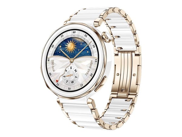 Huawei Watch GT 5 Pro - 42 mm - vit keramik - smart klocka med rem - handledsstorlek: 130-190 mm - display 1.32" - NFC, Bluetooth - 83 g  - vit