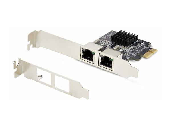Startech 2-Port Gigabit PCIe Network Adapter Card, TAA Compliant - Nettverksadapter - PCI Express x1 - Gigabit Ethernet x 2 - svart - TAA-samsvar