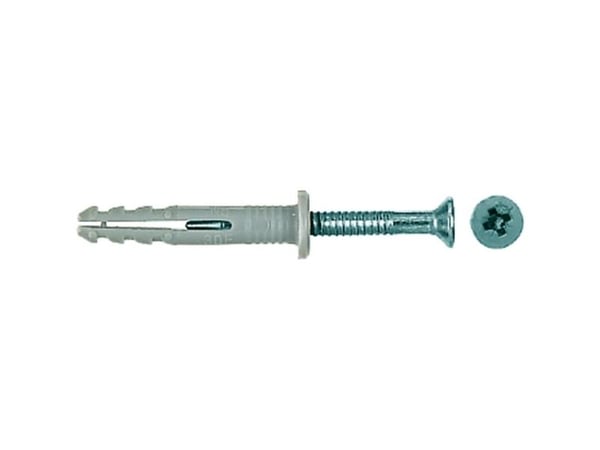 Fischer 050395, Ruuvi- ja seinäpistokesarja, Nailon, Sinkkipinnoitettu teräs, Pozidriv, PZ2, 30 mm