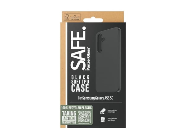 SAFE. by PanzerGlass - Baksidedeksel for mobiltelefon - selvhelbredende TPU -  Samsung Galaxy A55 svart