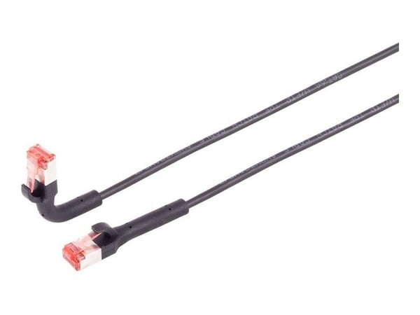 Lanview Flex-Angle - Liitäntäjohto - RJ-45 (uros) - RJ-45 (uros) - 1 m - 3,6 mm - U/FTP - CAT 6a - booted, knotless, 10 Gigabit Ethernet - musta