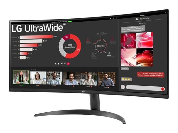 LG 34WR50QK-B, 86,4 cm (34"), 3440 x 1440 pikseliä, Wide Quad HD, 5 ms, musta LG 34WR50QK-B, 86,4 cm (34"), 3440 x 1440 pikseliä, Wide Quad HD, 5 ms, musta