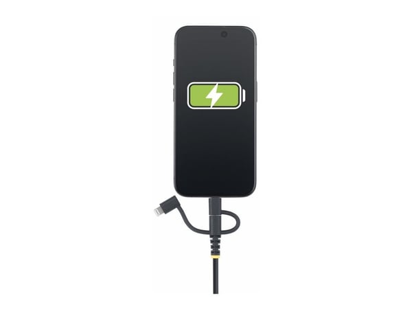 StarTech.com 3.3ft USB Multi Charging Cable, Lightning/Micro-USB/Type-C - USB-kabelsats - 3 A - 1 m - passiv, robust - svart