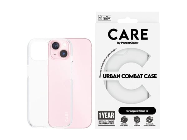 CARE by PanzerGlass Urban Combat - Baksidedeksel for mobiltelefon - termoplast-polyuretan (TPU), polykarbonat (PC), oleofobisk belegg - gjennomsikt...