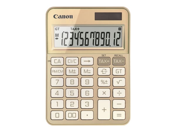 Canon KS-125KB - Skrivebordskalkulator - 12 sifre - solcellepanel, batteri - gull