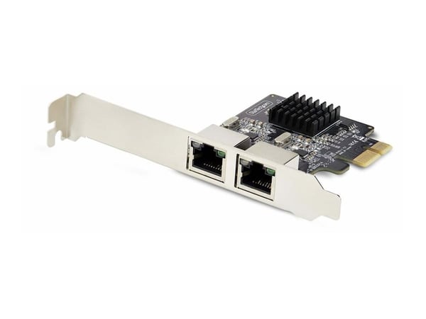 Startech 2-Port Gigabit PCIe Network Adapter Card, TAA Compliant - Nettverksadapter - PCI Express x1 - Gigabit Ethernet x 2 - svart - TAA-samsvar