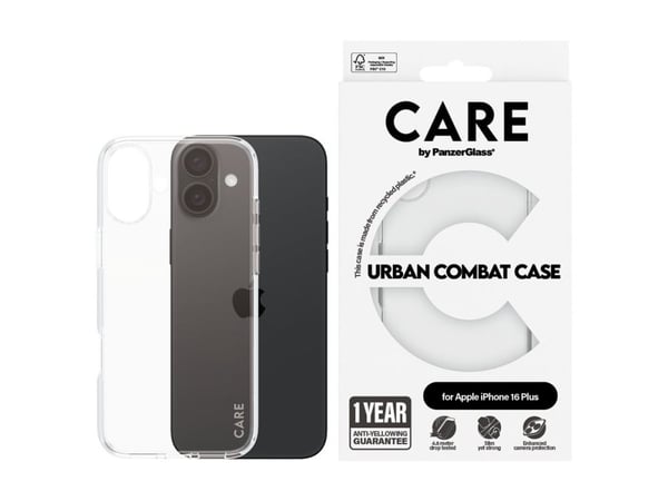 CARE by PanzerGlass Urban Combat - Baksidesskydd för mobiltelefon - termoplastisk polyuretan (TPU), polykarbonat (PC), oleofobisk beläggning - tran...