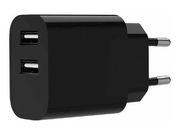 Gembird - Strømadapter - universal - 12 Watt - 2,4 A - 2 utgangskontakter (USB) - svart