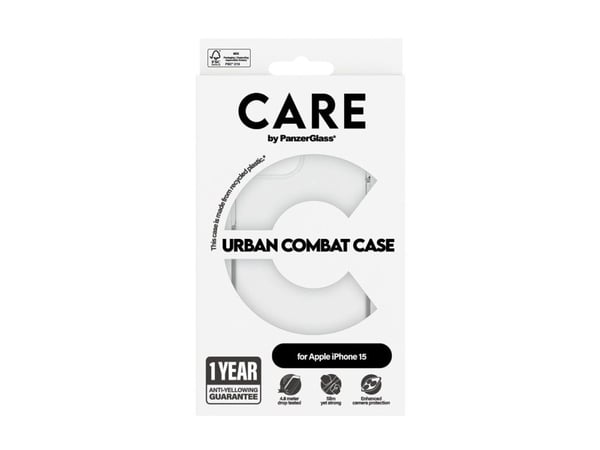 CARE by PanzerGlass Urban Combat - Baksidedeksel for mobiltelefon - termoplast-polyuretan (TPU), polykarbonat (PC), oleofobisk belegg - gjennomsikt...