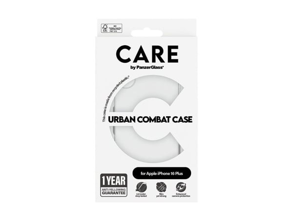 CARE by PanzerGlass Urban Combat - Baksidesskydd för mobiltelefon - termoplastisk polyuretan (TPU), polykarbonat (PC), oleofobisk beläggning - tran...