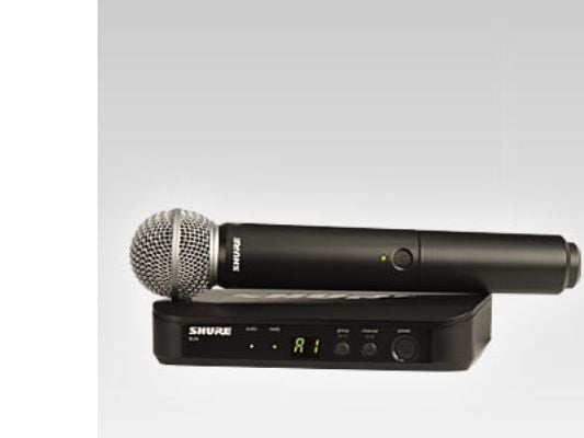 Shure BLX24/SM58, Scenmikrofon, Trådlös, 662 - 686 MHz, Svart, Batteri, AA