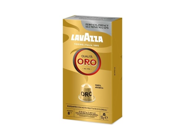 Lavazza Qualità Oro, Kaffe kapsyl, Espresso, Middels brent, Nespresso, 10 kopper, 8/13