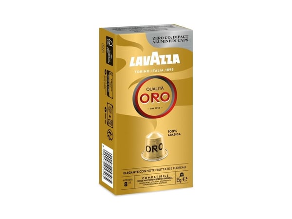Lavazza Qualità Oro, Kaffe kapsyl, Espresso, Middels brent, Nespresso, 10 kopper, 8/13