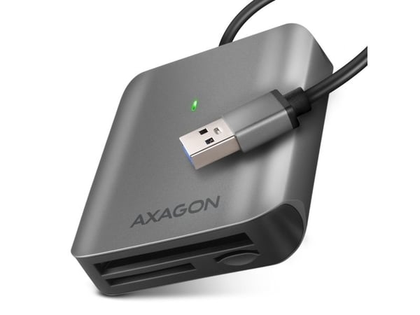Axagon CRE-S3 External card reader USB-A 3.2 Gen 1 3-slot & lun SD/microSD/CF, CF, MMC, MMC Mobile, MicroSD (TransFlash), MicroSDHC, MicroSDXC, SD,...