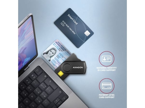CRE-SMP2A ID-kortleser & SD/microSD/SIM-kort PocketReader USB