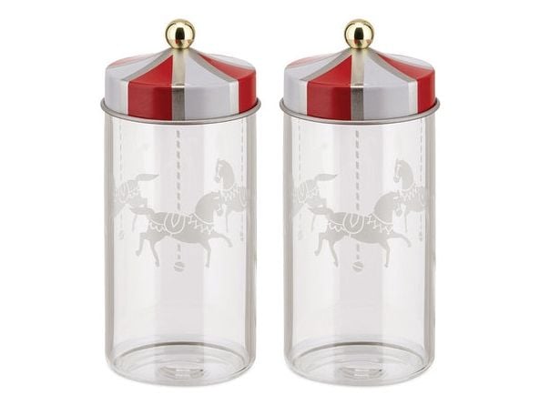 Alessi Circus, Krydderkrukke, Flerfarget, Gjennomsiktig, Glass, Tinnplate, 0,15 l, Avtagbart lokk, 5,3 cm