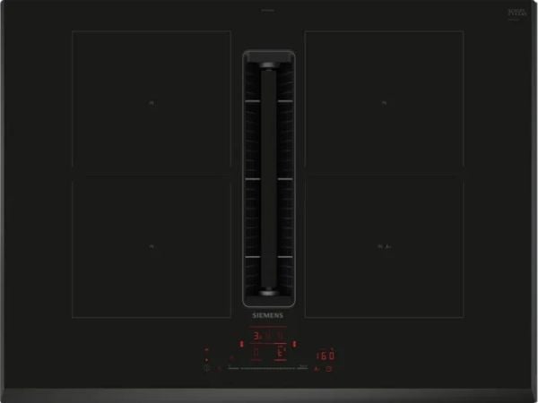 Siemens iQ500 ED751HQ26E - Induktionshäll - 4 kokplattor - Fördjupning - bredd: 56 cm - djup: 49 cm - Klass B - fasett - svart med nedåtriktat utlo...