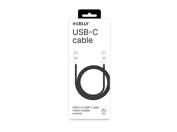 USB-C - USB-C-kaapeli 60 W 1,5 m Musta