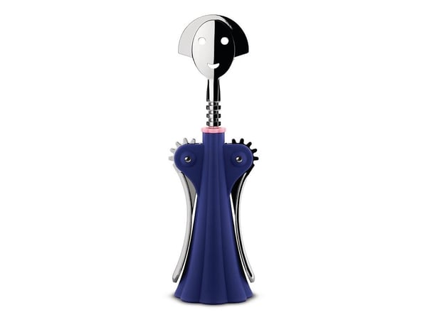 Alessi Anna G., Vinget korketrekker, Blå, Rustfritt stål, 70 mm, 245 mm