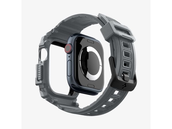 Spigen Rugged Armor Pro, Etui, Smartklokke, Mørkegrå, Apple, Apple Watch 10 (46mm), Termoplastisk polyuretan (TPU)