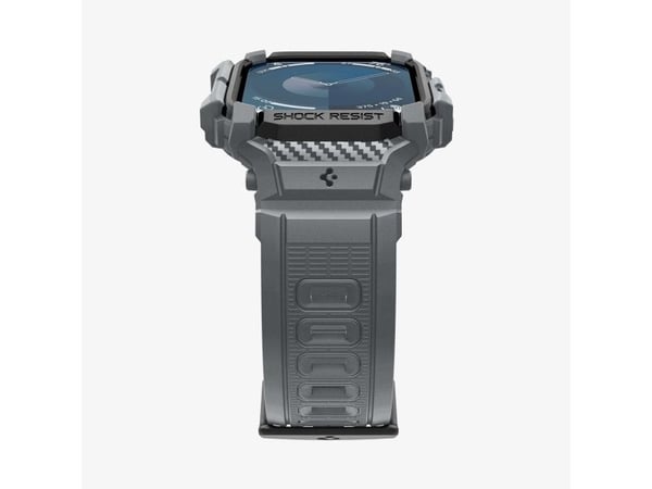Spigen Rugged Armor Pro, Etui, Smartklokke, Mørkegrå, Apple, Apple Watch 10 (46mm), Termoplastisk polyuretan (TPU)