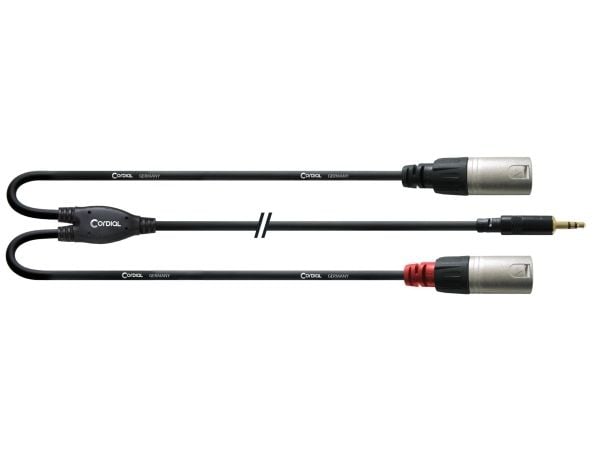 Cordial CFY WMM, 3.5mm, Hankjønn, 2 x XLR, Hunkjønn, 3 m, Sort