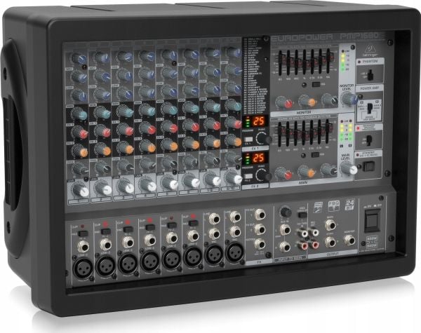 Behringer PMP1680S, 10 kanaler, Rack-montering, 1050 W, Sort