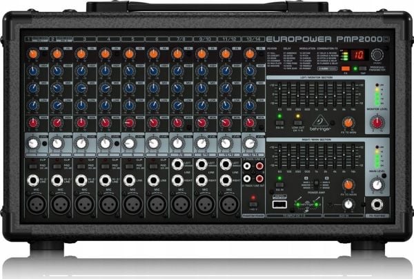 Behringer PMP2000D, 14 kanavaa, musta