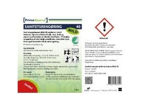 Sanitetsrengøring Sur Prime Source Mild 40 5ltr Svanemærket uden Farve/Parfume,3 dnk x 5 ltr/krt