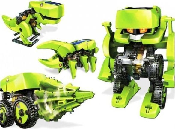 Lean Sport Import LEANToys solcelle-robot 4-i-1, batterier, solceller, dinosaur DIY