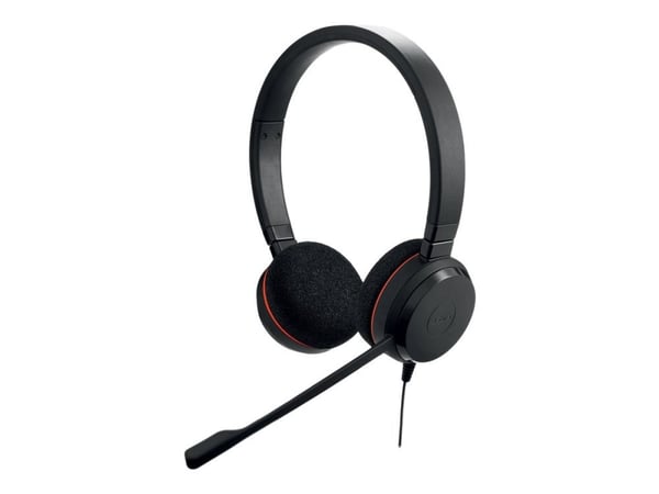 Hodetelefoner JABRA EVOLVE 20 MS Stereo USB med bue på hodet støyreduksjon USB-tilkobling med mute-knapp og volumkontroll på kabelen
