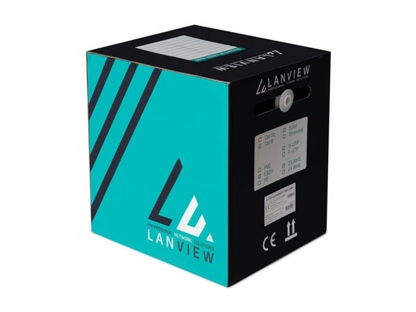Lanview - Samlet kabel - 305 m - 6.3 mm - foliebelagt uskjermet tvinnet kabelpar (F/UTP) - CAT 6 - halogenfri, rund, solid, 10 Gigabit Ethernet - hvit