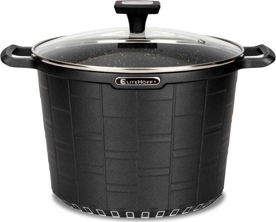 Elitehoff GRYTE i granitt m/lokk 24 cm 6,5 l E-7032