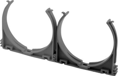 LINDAB InDomo fikseringsklemme CLAMP63, blå til fiksering af flexslange LFPE63/LFPEB63 til underlag. Afstand 1 m. 48 stk. pr. pose.
