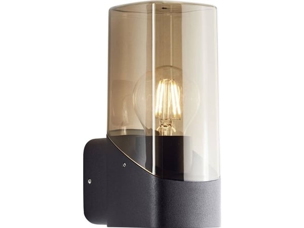 Brilliant Minou 44310/93 utendørs vegglampe E27 svart røygglass