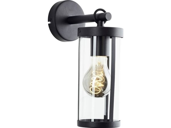 Brilliant Sidney 44290/06 utendørs vegglampe E27 svart/transparent