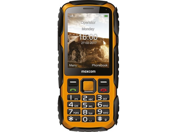 MaxCom Strong MM920, Perusmalli, 7,11 cm (2.8"), 2 MP, Bluetooth, 1400 mAh, musta, Keltainen