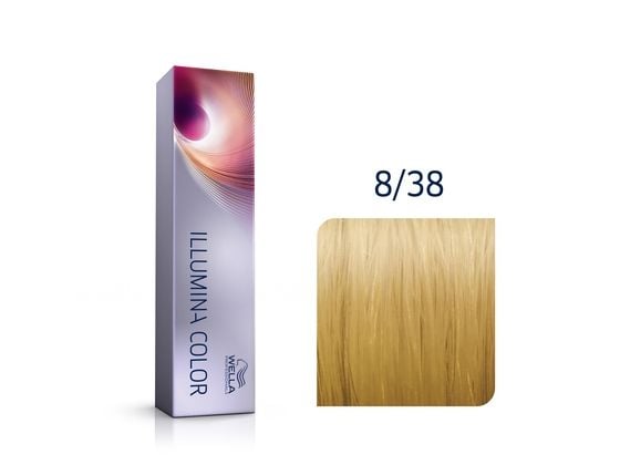 Wella Illumina Color, Blond, 8/38, Kvinna, 60 ml, Alla hår, Färgbevarande, Skyddande, Shine Wella Illumina Color, Blond, 8/38, Kvinna, 60 ml, Alla hår, Färgbevarande, Skyddande, Shine