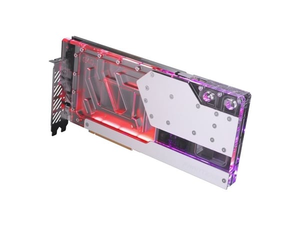 Phanteks Glacier G40, Vannblokk + Bakplate, Akryl, Kopper, Grå, Gjennomsiktig, GPU, Grafikkort, GIGABYTE AORUS GeForce RTX® 4090 MASTER 24G GIGABYT...