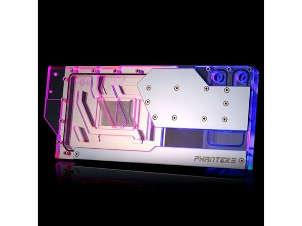 Phanteks Glacier G40, Vannblokk + Bakplate, Akryl, Kopper, Grå, Gjennomsiktig, GPU, Grafikkort, GIGABYTE AORUS GeForce RTX® 4090 MASTER 24G GIGABYT...