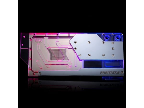 Phanteks Glacier G40, Vannblokk + Bakplate, Akryl, Kopper, Grå, Gjennomsiktig, GPU, Grafikkort, GIGABYTE AORUS GeForce RTX® 4090 MASTER 24G GIGABYT...