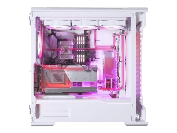 Phanteks Glacier G40, Vannblokk + Bakplate, Akryl, Kopper, Grå, Gjennomsiktig, GPU, Grafikkort, GIGABYTE AORUS GeForce RTX® 4090 MASTER 24G GIGABYT...