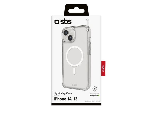 SBS Light Mag, Etui, Apple, iPhone 14, iPhone 13, 15,5 cm (6.1"), Gjennomsiktig